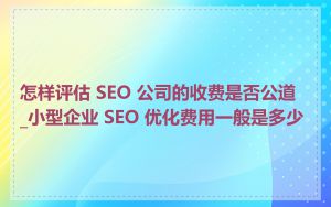 怎样评估 SEO 公司的收费是否公道_小型企业 SEO 优化费用一般是多少
