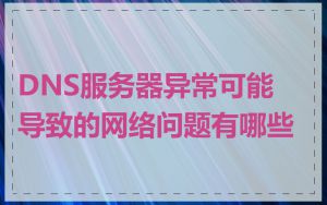 DNS服务器异常可能导致的网络问题有哪些