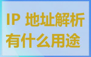 IP 地址解析有什么用途