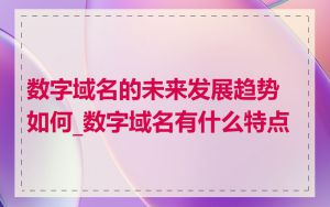 数字域名的未来发展趋势如何_数字域名有什么特点