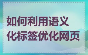 如何利用语义化标签优化网页