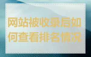 网站被收录后如何查看排名情况