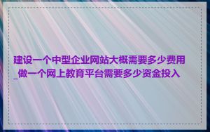 建设一个中型企业网站大概需要多少费用_做一个网上教育平台需要多少资金投入