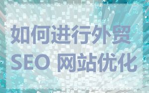 如何进行外贸 SEO 网站优化