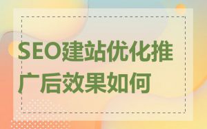 SEO建站优化推广后效果如何