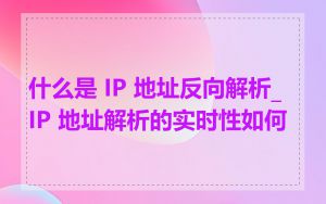 什么是 IP 地址反向解析_IP 地址解析的实时性如何