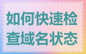 如何快速检查域名状态