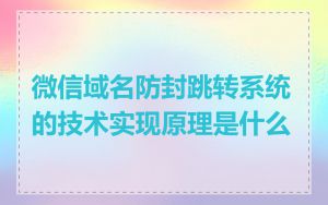 微信域名防封跳转系统的技术实现原理是什么