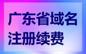 广东省域名注册续费