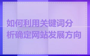如何利用关键词分析确定网站发展方向
