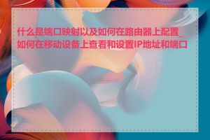 什么是端口映射以及如何在路由器上配置_如何在移动设备上查看和设置IP地址和端口号