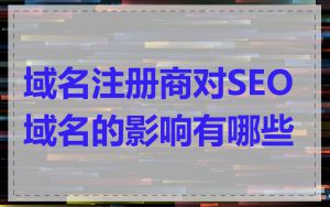 域名注册商对SEO域名的影响有哪些