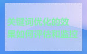 关键词优化的效果如何评估和监控