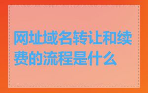 网址域名转让和续费的流程是什么