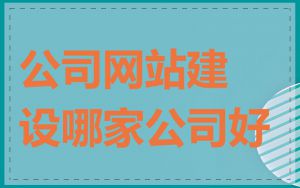 公司网站建设哪家公司好