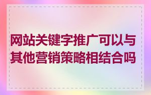 网站关键字推广可以与其他营销策略相结合吗