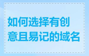 如何选择有创意且易记的域名