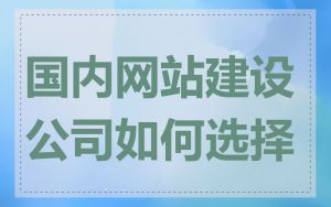 国内网站建设公司如何选择