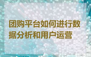 团购平台如何进行数据分析和用户运营