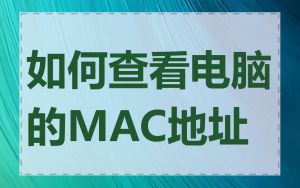 如何查看电脑的MAC地址