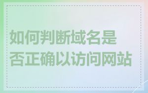 如何判断域名是否正确以访问网站