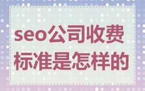 seo公司收费标准是怎样的