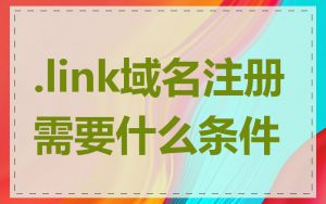 .link域名注册需要什么条件
