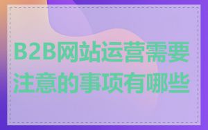 B2B网站运营需要注意的事项有哪些