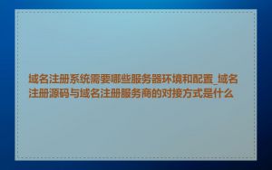 域名注册系统需要哪些服务器环境和配置_域名注册源码与域名注册服务商的对接方式是什么