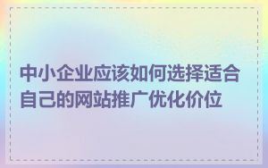 中小企业应该如何选择适合自己的网站推广优化价位