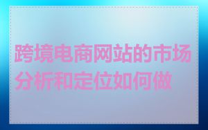 跨境电商网站的市场分析和定位如何做