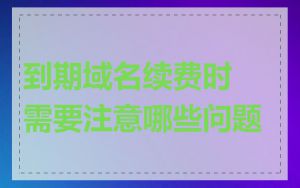 到期域名续费时需要注意哪些问题
