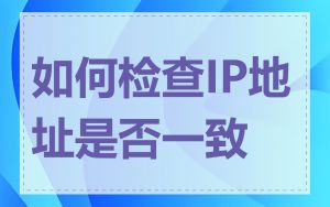 如何检查IP地址是否一致