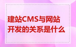 建站CMS与网站开发的关系是什么
