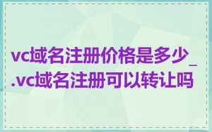 vc域名注册价格是多少_.vc域名注册可以转让吗
