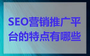SEO营销推广平台的特点有哪些