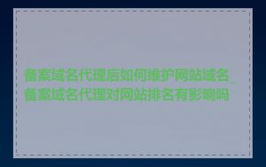 备案域名代理后如何维护网站域名_备案域名代理对网站排名有影响吗