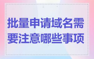 批量申请域名需要注意哪些事项