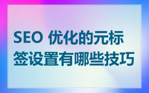 SEO 优化的元标签设置有哪些技巧
