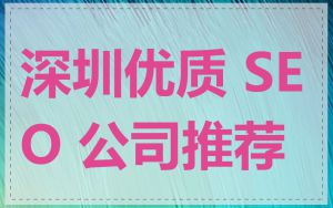 深圳优质 SEO 公司推荐