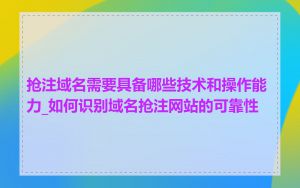 抢注域名需要具备哪些技术和操作能力_如何识别域名抢注网站的可靠性