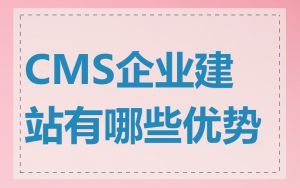 CMS企业建站有哪些优势