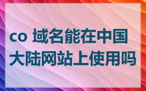 co 域名能在中国大陆网站上使用吗