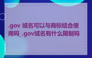 .gov 域名可以与商标结合使用吗_.gov域名有什么限制吗