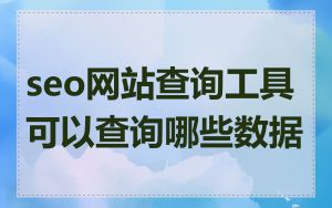seo网站查询工具可以查询哪些数据