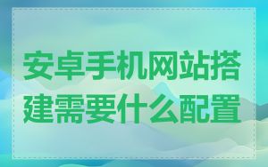 安卓手机网站搭建需要什么配置