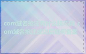 com域名抢注有什么技巧吗_com域名抢注成功后如何备案