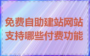 免费自助建站网站支持哪些付费功能