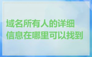 域名所有人的详细信息在哪里可以找到