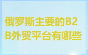 俄罗斯主要的B2B外贸平台有哪些